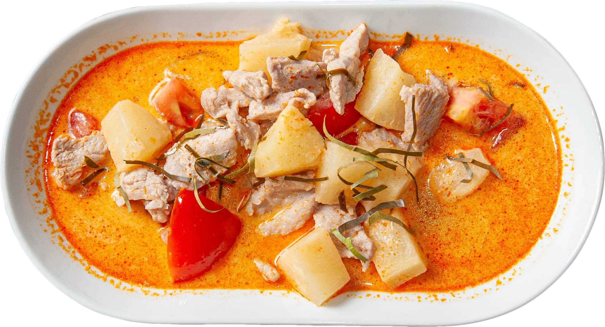 Punaista curry ja ananasta