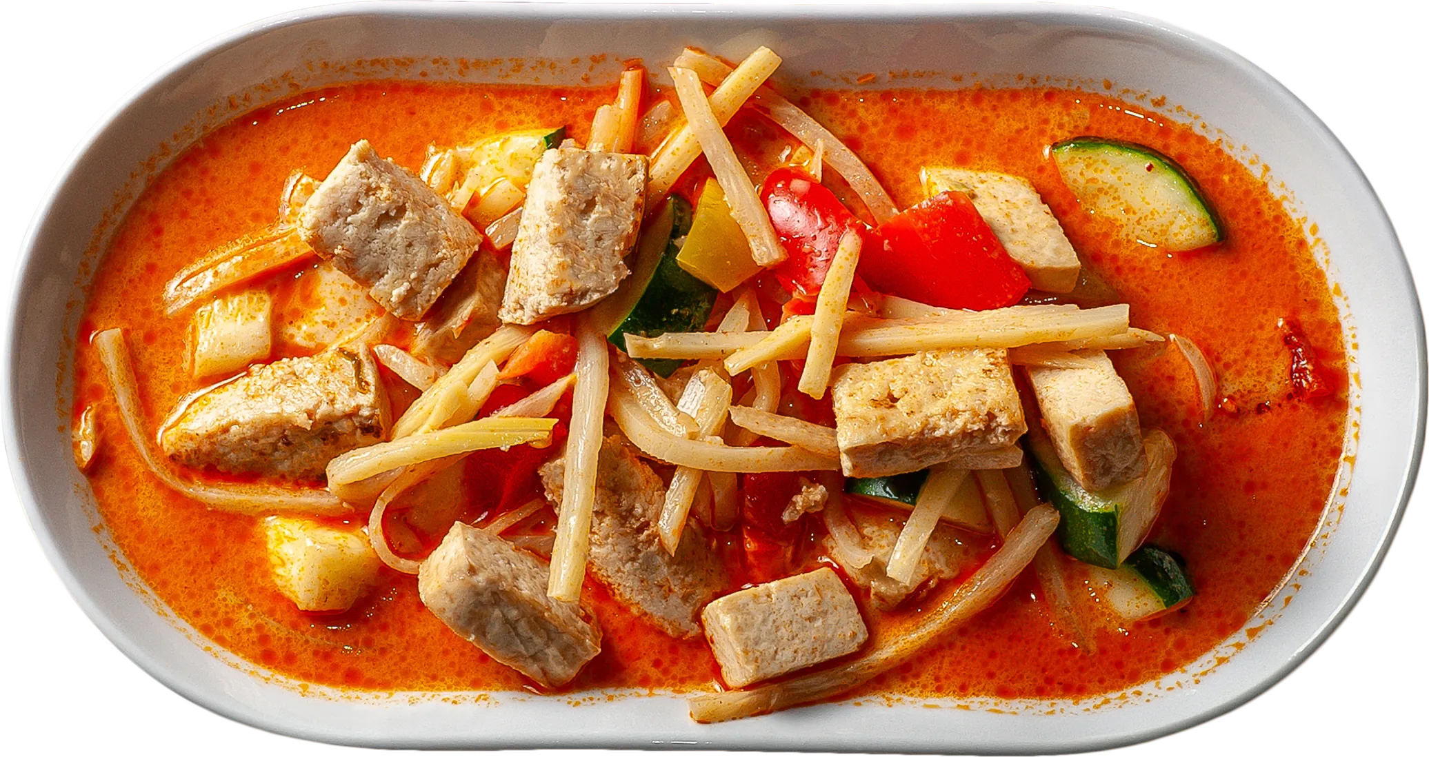 Punaista curry ja tofu kookosmaidossa