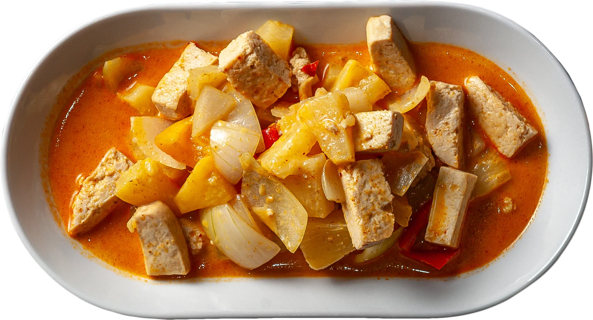 Keltaista curry ja tofu kookosmaidossa