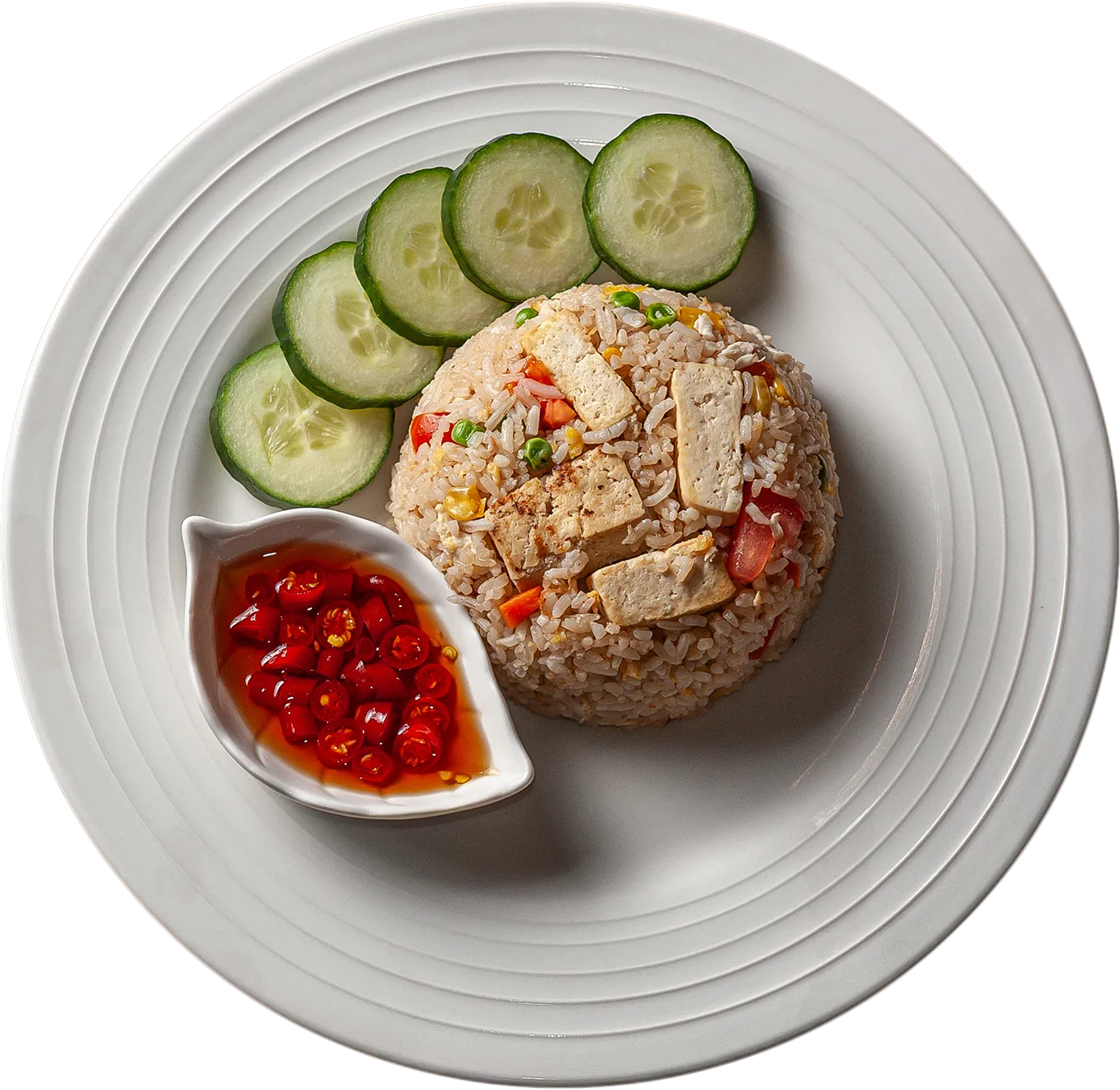 Paistettua riisiä ja Tofu