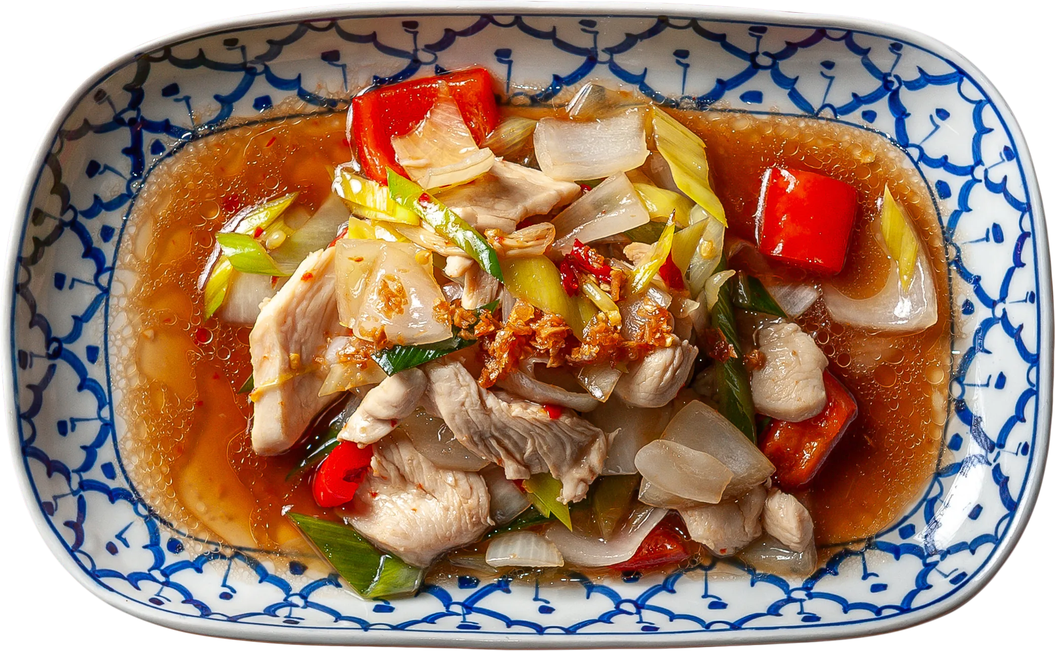 Paistettua purjo chiliä ja soijaa